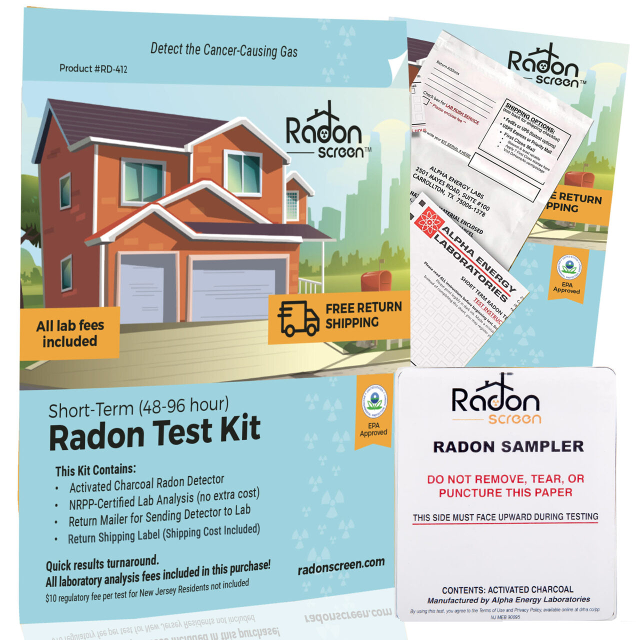 Deluxe RadonScreen™ Home Test Kit (*SHIPPING COST INCLUDED*) 🛒 Silver
